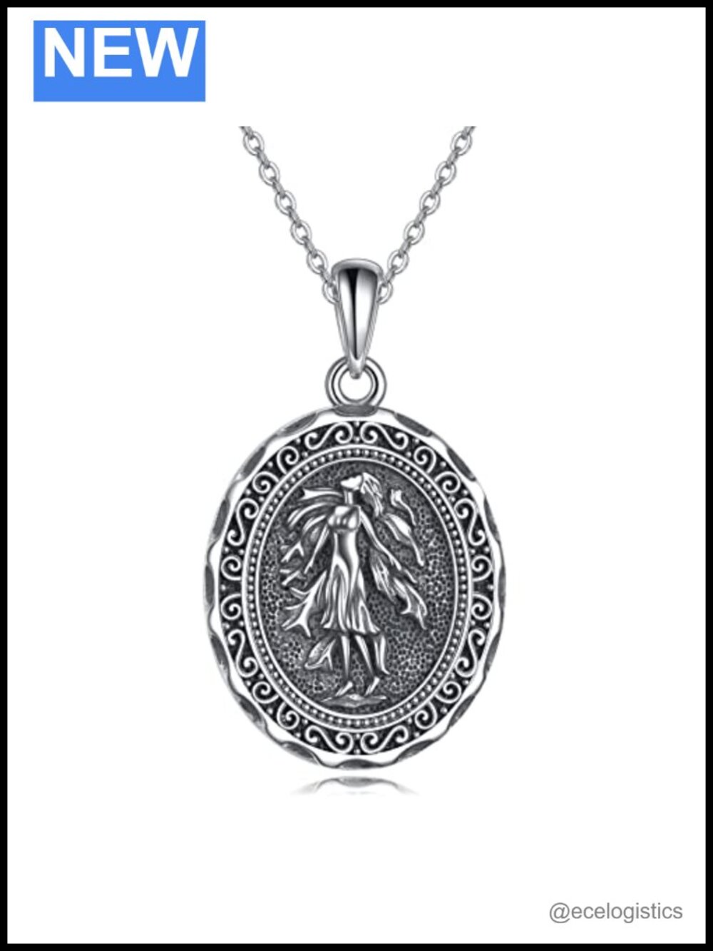 Sterling Silver Greek Goddess Pendant Necklace Artemis Hunting Charm